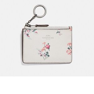 Coach mini ID skinny w cross stitch floral